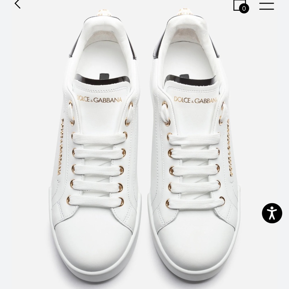 Dolce & Gabbana Calfskin nappa Portofino sneakers with lettering